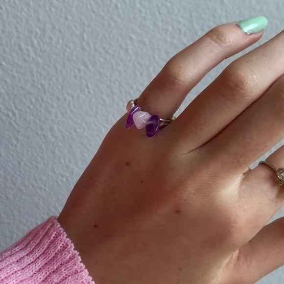 COPY - handmade amethyst wire ring! - Picture 1 of 3
